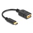 USB-C auf USB-A Adapter | vergoldet | USB 2.0 | OTG | 15W | schwarz | 0,15 m
