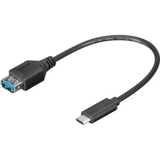 OTB USB-C (m) auf USB-A (w) Adapter - USB 3.0 / Schwarz - 0,20 m