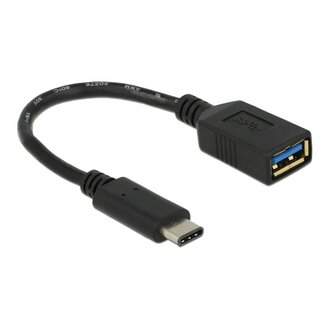 Roline USB-C (m) auf USB-A (w) Adapter, USB 3.0, schwarz, 0,15 m