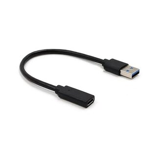 Cablexpert USB-A (m) auf USB-C (w) Adapter - USB 3.0 / Schwarz - 0,10 m