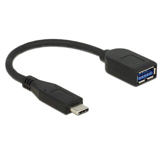 DeLOCK USB-C auf USB-A Adapter - USB 3.1 Gen 2 - bis 3A / schwarz - 0,10 m
