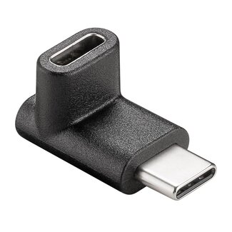 Goobay USB-C auf USB-C Adapter - rechtwinklig nach oben/unten - USB 3.0 - bis 20V/3A - schwarz