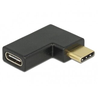 DeLOCK Premium USB-C auf USB-C Adapter - 90° links/rechts - USB3.2 (bis 10 Gbit/s) - PD bis 20V/5A - Schwarz