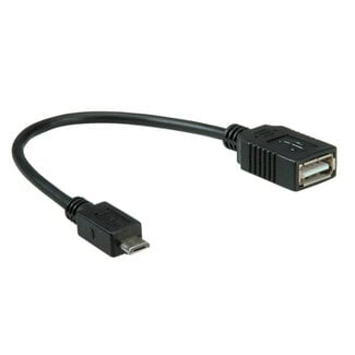 OTB USB Micro B (m) auf USB-A (w) OTG Adapter - USB 2.0 - bis 1A / schwarz - 0,15 m
