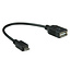 USB Micro B (m) auf USB-A (w) OTG Adapter - USB 2.0 - bis 1A / schwarz - 0,15 m