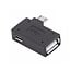 Micro USB (m) auf USB-A (w) + Micro USB (w) OTG Adapter - rechtwinklig rechts - USB 2.0 / schwarz