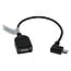 USB Micro B (m) Winkelstecker zu USB-A (w) OTG Adapter - USB 2.0 - bis 1A / Schwarz - 0,10 m