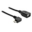 USB Micro B (m) rechtwinklig zu USB-A (w) OTG Adapter - USB 2.0 - bis 1A / schwarz - 0,50 m