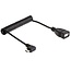 USB Micro B (m) rechtwinklig zu USB-A (w) OTG Adapter mit Spiralkabel - USB 2.0 - bis 1A / schwarz - 0,50 m
