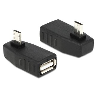 DeLOCK USB Micro B (m) rechtwinklig zu USB-A (w) OTG Adapter - USB 2.0 - bis 1A / schwarz