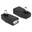 USB Micro B (m) rechtwinklig zu USB-A (w) OTG Adapter - USB 2.0 - bis 1A / schwarz