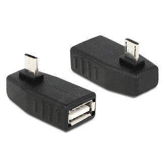 DeLOCK USB Micro B (m) rechtwinklig zu USB-A (w) OTG Adapter - USB 2.0 - bis 1A / schwarz