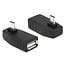 USB Micro B (m) rechtwinklig zu USB-A (w) OTG Adapter - USB 2.0 - bis 1A / schwarz