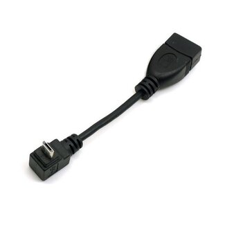 Coretek USB Micro B (m) rechtwinklig zu USB-A (w) OTG Adapter - USB 2.0 - bis 1A / schwarz - 0,10 m