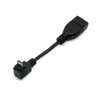 Coretek USB Micro B (m) rechtwinklig zu USB-A (w) OTG Adapter - USB 2.0 - bis 1A / schwarz - 0,10 m