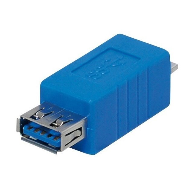 USB Micro B (m) auf USB-A (w) Adapter - USB 3.0 / Blau