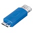 USB Micro B (m) zu USB-A (w) OTG Adapter - USB 3.0 - bis 0,9A / blau