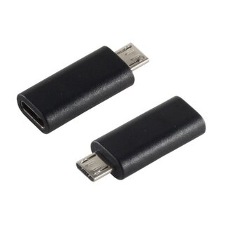 S-Impuls USB Micro B (m) auf USB-C (w) Adapter - USB 2.0 / Schwarz