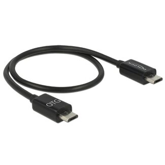 DeLOCK Premium USB Micro B zu USB Micro B OTG Ladekabel - USB 2.0 - bis 2A / Schwarz - 0,30 m