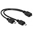 USB Micro B (v) auf 2x USB Micro B (m) Splitter - USB 2.0 - bis 1A / Schwarz - 0,20 m