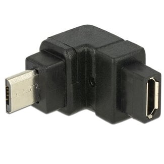 DeLOCK USB Micro B (m) - USB Micro B (w) - Winkeladapter (nach unten) - USB 2.0 / Schwarz
