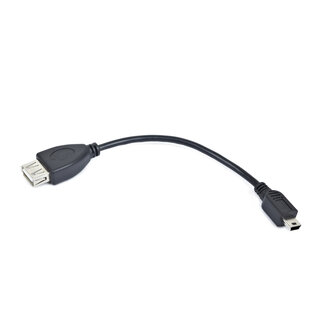 Cablexpert USB Mini B (m) auf USB-A (w) OTG Adapter - USB 2.0 - bis 1A / Schwarz - 0,20 m