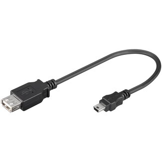 Goobay USB Mini B (m) auf USB-A (w) Adapter - USB 2.0 - bis 1A - Schwarz - 0,20 m