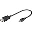 USB Mini B (m) auf USB-A (w) Adapter - USB 2.0 - bis 1A - Schwarz - 0,20 m