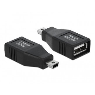 DeLOCK USB Mini B (m) auf USB-A (w) Adapter - USB 2.0 / Schwarz