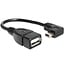 USB Mini B (m) Winkelstecker zu USB-A (w) OTG Adapter - USB 2.0 - bis 2A / Schwarz - 0,15 m