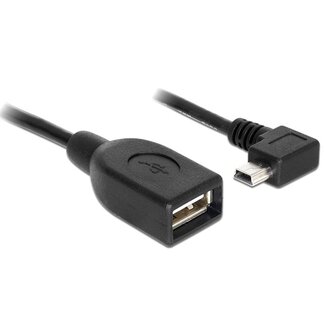 DeLOCK USB Mini B (m) rechtwinklig zu USB-A (w) OTG Adapter - USB 2.0 - bis 1A / schwarz - 0,50 m