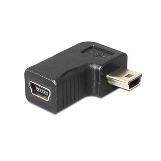 MaxTrack USB Mini B auf USB Mini B Winkeladapter / Schwarz
