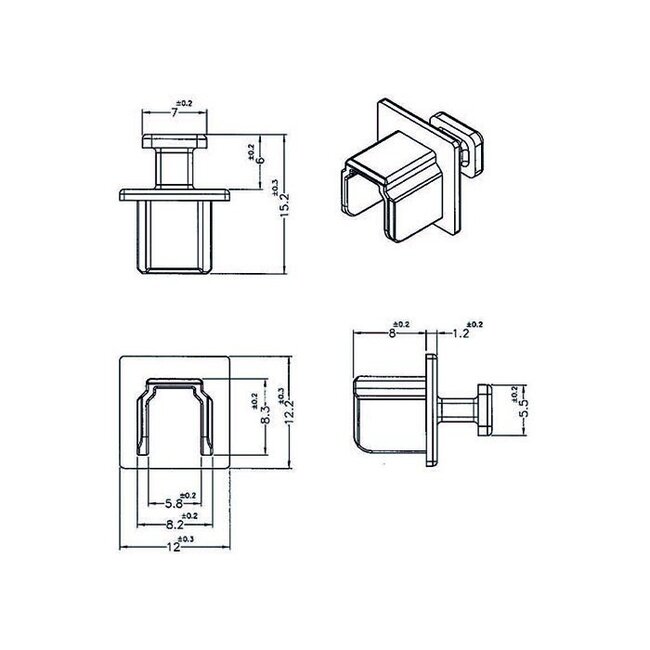 USB 3.0 USB-B Portschutzkappen mit Griff, 10 Stück
