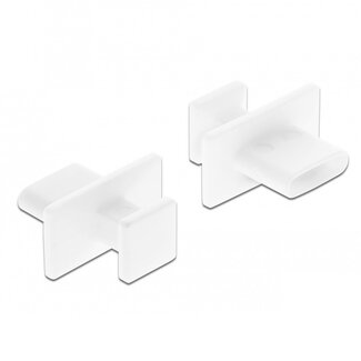 DeLOCK USB-C Schutzkappen mit großem Griff, 10 Stück, weiß