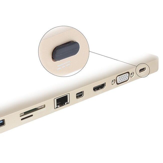 Abdeckkappen USB-C Buchsen ohne Griff (10 Stück) schwarz