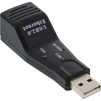 InLine Premium USB-A zu RJ45 Fast Ethernet LAN Adapter - USB 2.0 - CAT5 / Schwarz