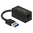 USB-A zu RJ45 Gigabit Ethernet LAN Adapter / kompakt - USB 3.0 - CAT6 / schwarz - 0,10 m