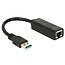 Premium USB-A zu RJ45 Gigabit Ethernet LAN Adapter - USB 3.0 - CAT6 / Schwarz - 0,10 m