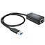 Premium USB-A zu RJ45 Gigabit Ethernet LAN Adapter - USB 3.0 - CAT6 / Schwarz - 0,50 m