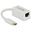 USB-C auf RJ45 Gigabit Ethernet LAN Adapter, kompakt - USB 3.0 - CAT6 / Weiß - 0,10 m
