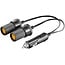Zigarettenanzünder-Stecker-Splitter mit 2 x 12-24V Anschlüssen, schwarz - 0,20 m