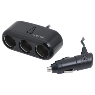 LogiLink LogiLink Zigarettenanzünder Verteiler 3-fach 12-24V Schwarz 0,7m