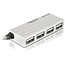 DeLOCK USB 2.0 Hub 4 Ports - busbetrieben - weiß/silber - 0,20 m