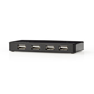 Nedis Nedis USB 2.0 Hub mit 7 Ports, externes Netzteil, 0,80 m, Schwarz