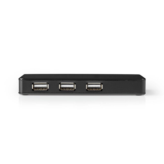 Nedis USB 2.0 Hub mit 7 Ports, externes Netzteil, 0,80 m, Schwarz