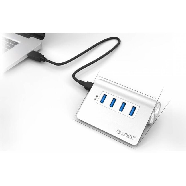 Orico USB 3.0 Desktop-Hub 4 Ports - busbetrieben / Aluminium - 1 Meter