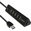 InLine Smart USB-Hub 7 Ports USB2.0/3.0 busbetrieben schwarz 0,5 m