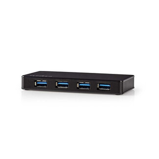 Nedis Nedis USB 3.0 Hub 4 Ports mit externer Stromversorgung, Schwarz, 0,80 m
