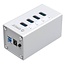 Orico USB 3.0 Hub 4 Ports mit 12V Netzteil, Aluminium, 1 Meter