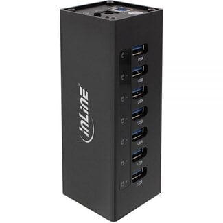 InLine InLine 7-Port USB 3.0 Hub mit externer 12V Stromversorgung, 1m, Schwarz